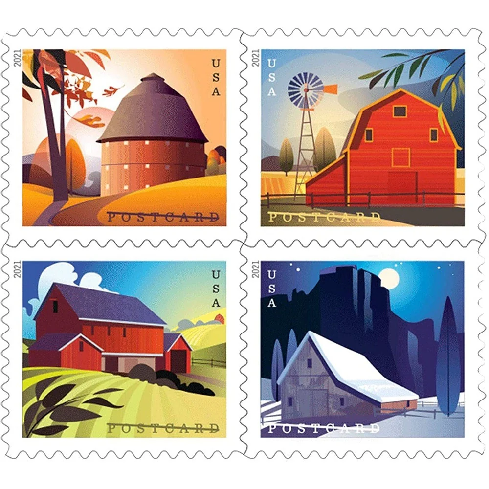 barn-postcard-2021-forever-stamps-histamps (2) Barn Postcard 2021- USPS Forever Stamps(Sheets) - Image 1