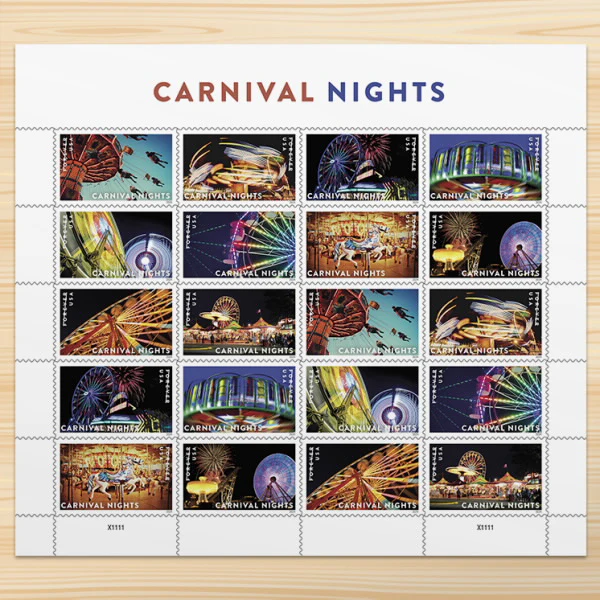 carnival-nights-2024-forever-stamps-histamps (1) Carnival Nights 2024- USPS Forever Stamps(Sheets) - Image 1