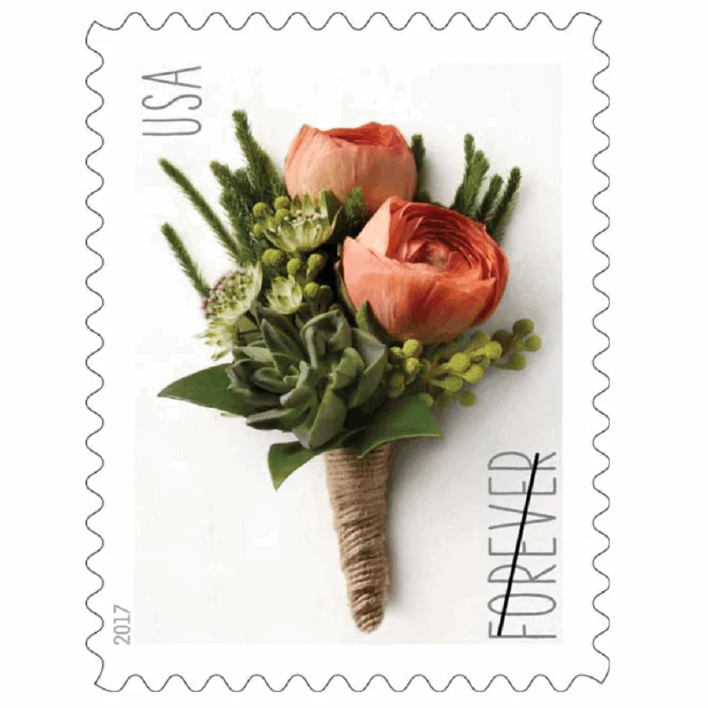 celebration-boutonniere-2017-forever-stamps-histamps (2) Celebration Boutonniere 2017-USPS Forever Stamps(Sheets) - Image 1