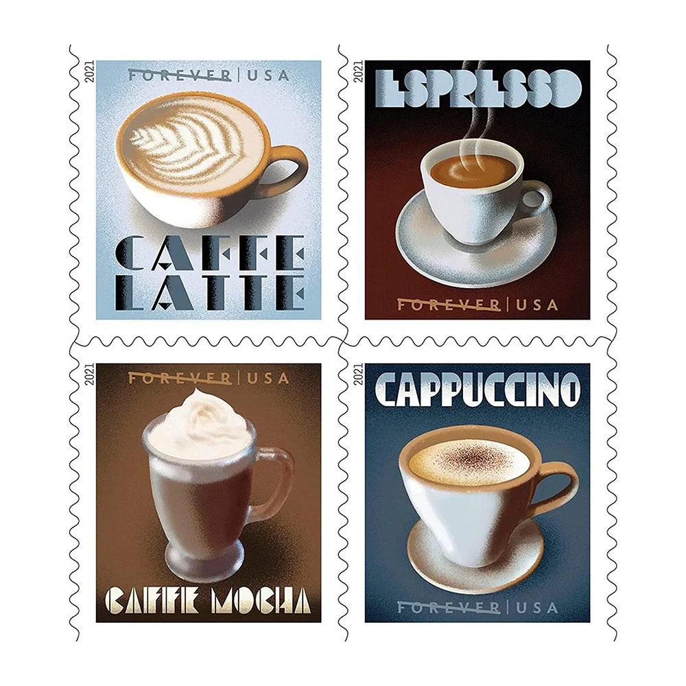espresso-drinks-2021-forever-stamps-histamps (1) Espresso Drinks 2021- USPS Forever Stamps(Books) - Image 1