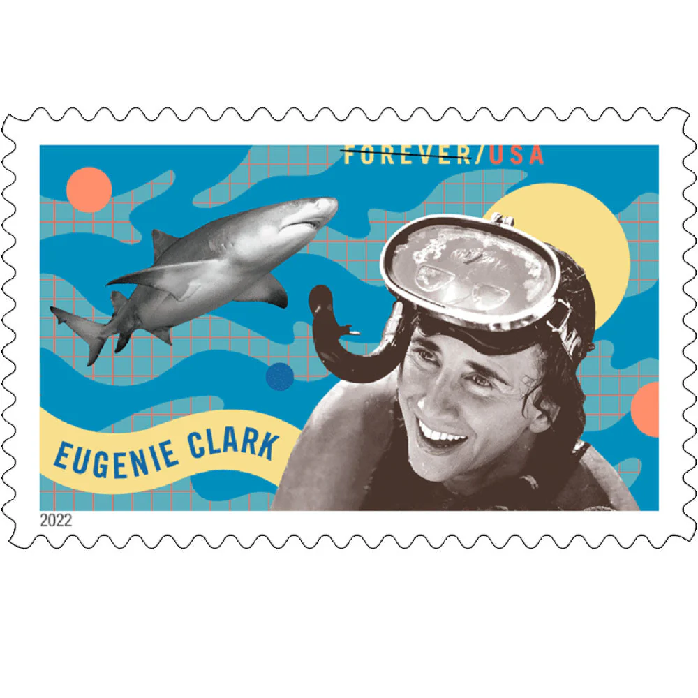 eugenie-clark-2022-forever-stamps-histamps (2) Eugenie Clark 2022-USPS Forever Stamps(Sheets) - Image 1