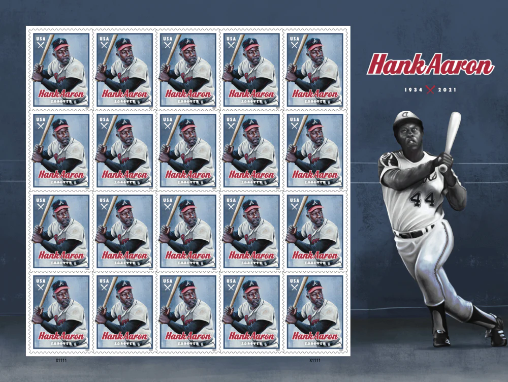 hank-aaron-2024-forever-stamps-histamps (1) Hank Aaron 2024- USPS Forever Stamps(Sheets) - Image 1
