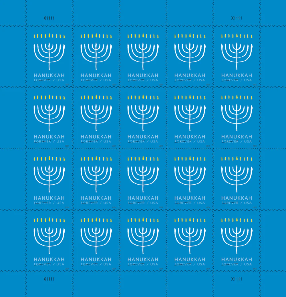 hanukkah-2024-forever-stamps-histamps (1) Hanukkah 2024- USPS Forever Stamps(Sheets) - Image 1