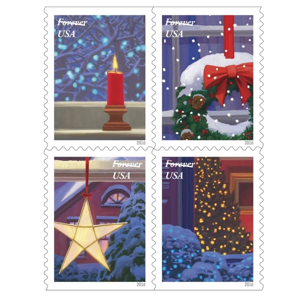 holiday-windows-2016-forever-stamps-histamps (2) Holiday Windows 2016- USPS Forever Stamps(Books) - Image 1
