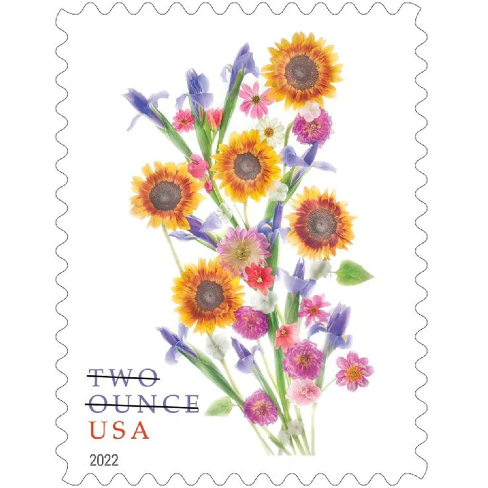 sunflower-bouquet-2022-forever-stamps-histamps (2) Sunflower Bouquet 2022- Two Ounce USPS Forever Stamps(Sheets) - Image 1