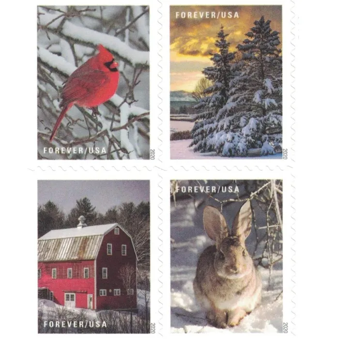 winter-scenes-2020-forever-stamps-histamps (2) Winter Scenes 2020- USPS Forever Stamps(Books) - Image 1